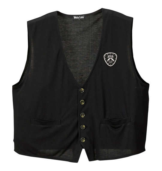 WILD LIFE ジレベスト+半袖VTシャツ ブラック×モクグレー