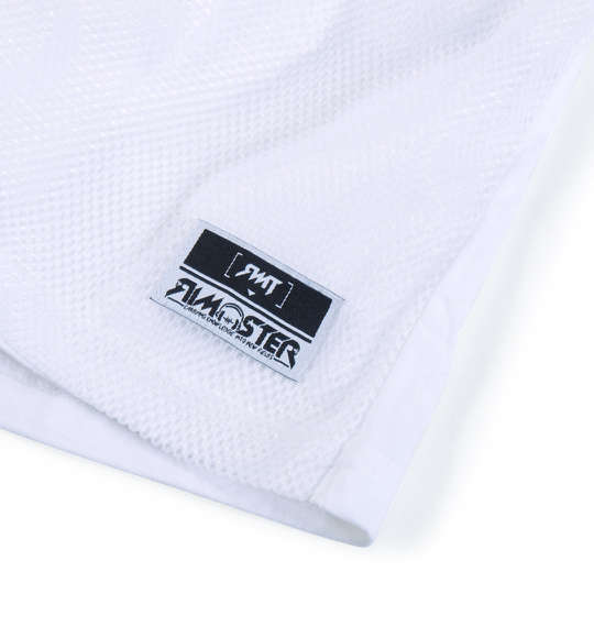 RIMASTER メッシュ使いビッグロゴ半袖Tシャツ ホワイト