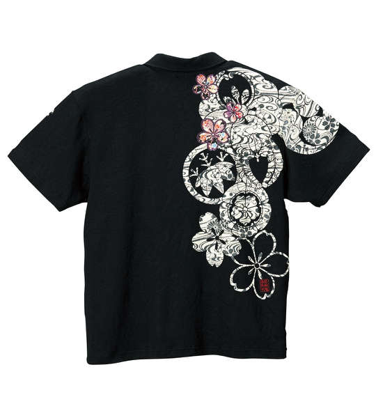 絡繰魂 フクレジャガード半袖ポロシャツ ブラック