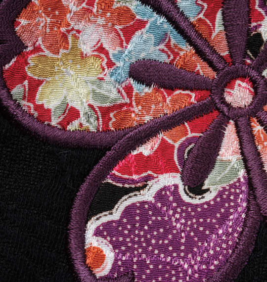 絡繰魂 フクレジャガード半袖ポロシャツ ブラック