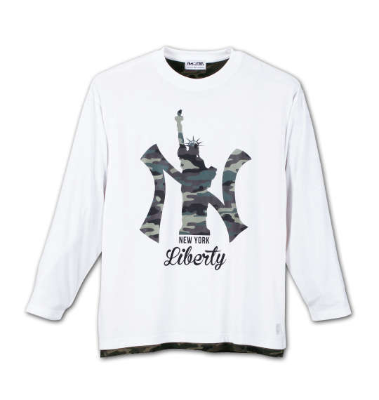 RIMASTER カモフラプリント長袖Tシャツ ホワイト