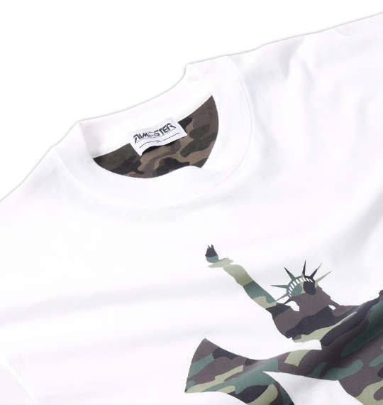 RIMASTER カモフラプリント長袖Tシャツ ホワイト