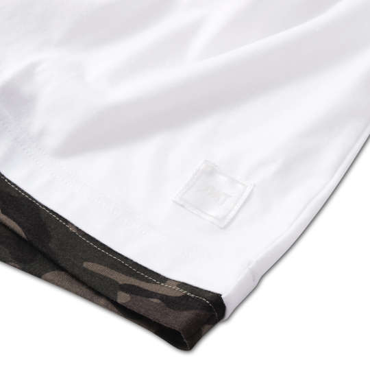 RIMASTER カモフラプリント長袖Tシャツ ホワイト