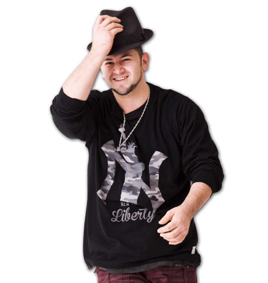 RIMASTER カモフラプリント長袖Tシャツ ブラック