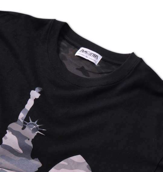 RIMASTER カモフラプリント長袖Tシャツ ブラック