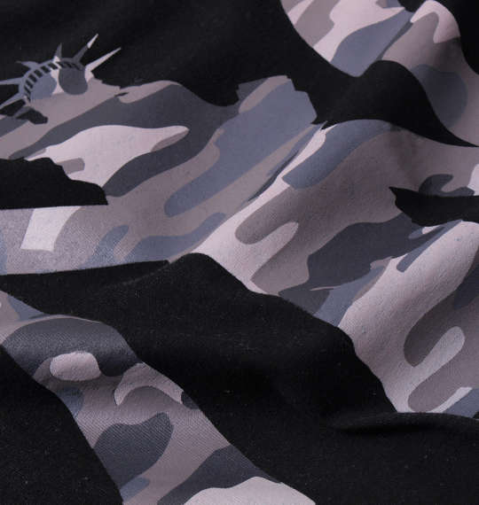 RIMASTER カモフラプリント長袖Tシャツ ブラック