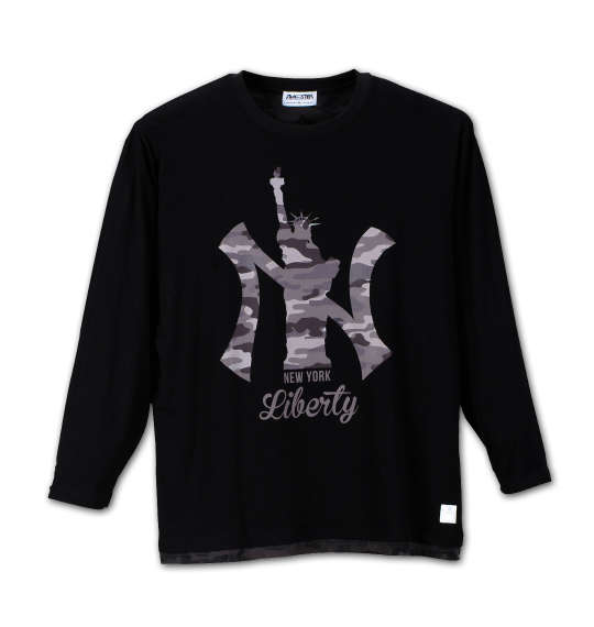 RIMASTER カモフラプリント長袖Tシャツ ブラック