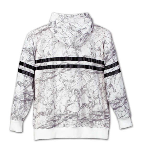 RIMASTER 総柄プリントフルジップパーカー ホワイト