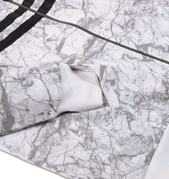 RIMASTER 総柄プリントフルジップパーカー ホワイト