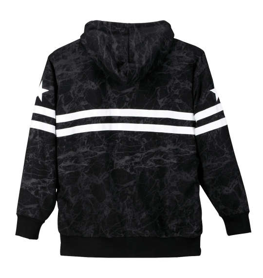 RIMASTER 総柄プリントフルジップパーカー ブラック