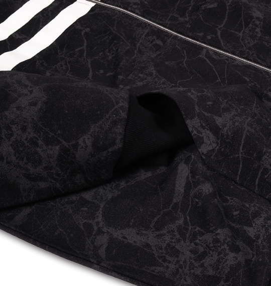 RIMASTER 総柄プリントフルジップパーカー ブラック