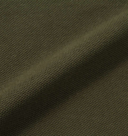 Timely Warning 鹿の子バイアス前立て半袖ポロシャツ カーキ