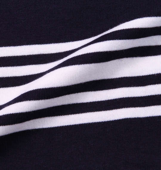 Beno ランダムボーダー半袖VTシャツ ネイビー×オフホワイト