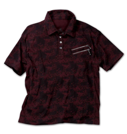 in the attic タイダイプリント半袖ポロシャツ ボルドー