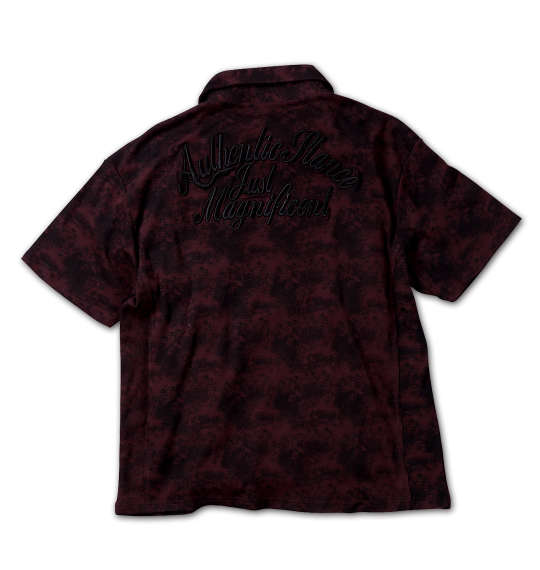 in the attic タイダイプリント半袖ポロシャツ ボルドー