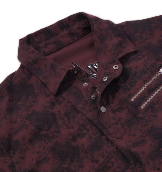 in the attic タイダイプリント半袖ポロシャツ ボルドー