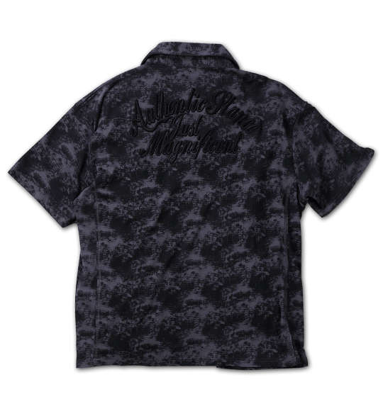 in the attic タイダイプリント半袖ポロシャツ チャコール