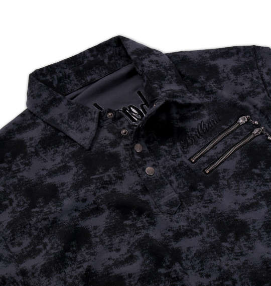 in the attic タイダイプリント半袖ポロシャツ チャコール