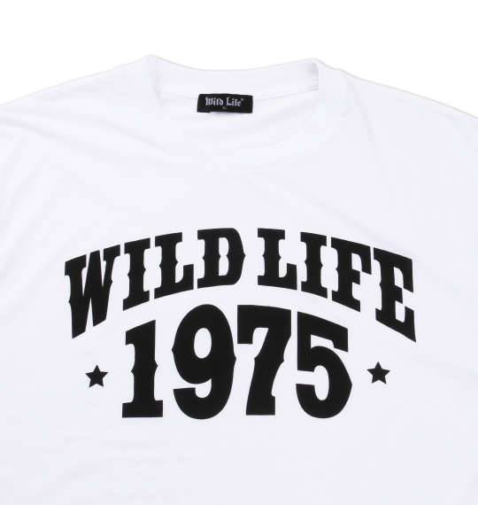 WILD LIFE 総柄フルジップパーカー+半袖Tシャツ ブラック×ホワイト