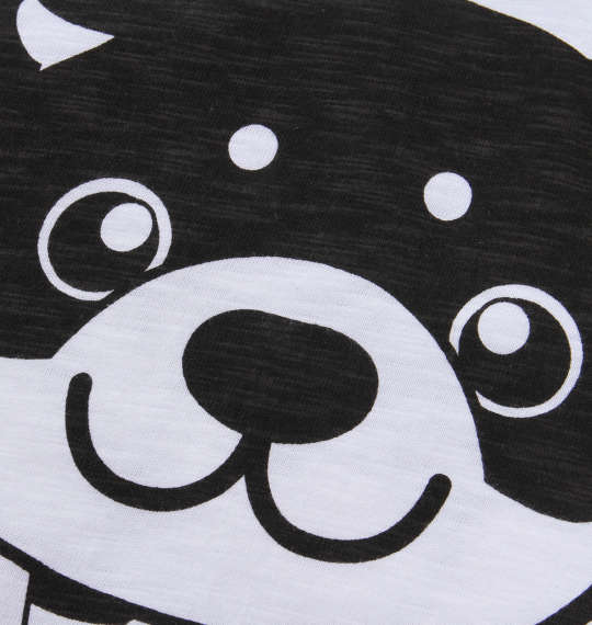 黒柴印和んこ堂 スラブ天竺長袖Tシャツ オフホワイト