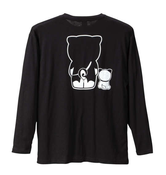 黒柴印和んこ堂 スラブ天竺長袖Tシャツ ブラック