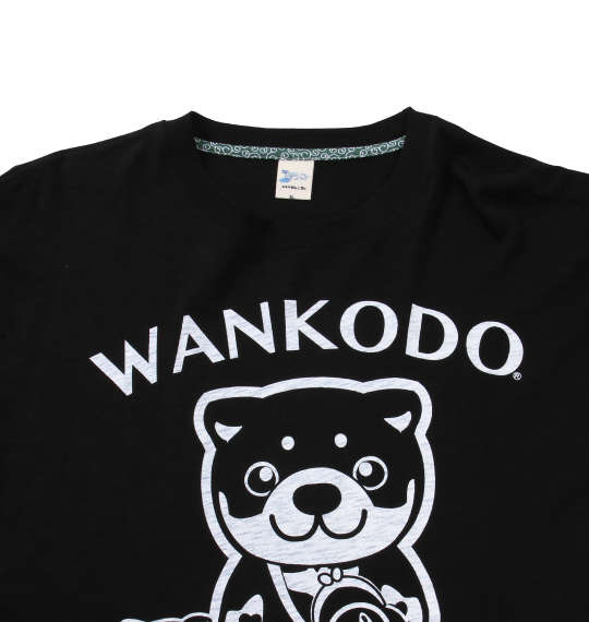 黒柴印和んこ堂 スラブ天竺長袖Tシャツ ブラック