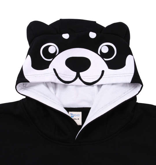 黒柴印和んこ堂 裏起毛プルパーカー ブラック