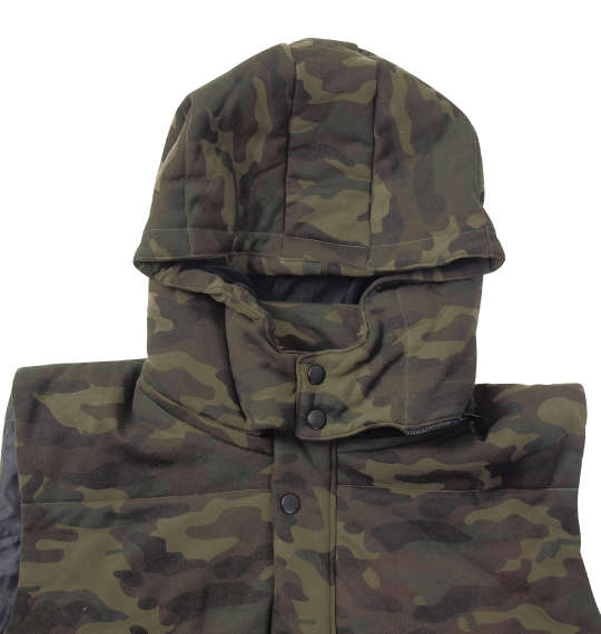 RIMASTER カモフラ柄中綿カットベスト カーキ系