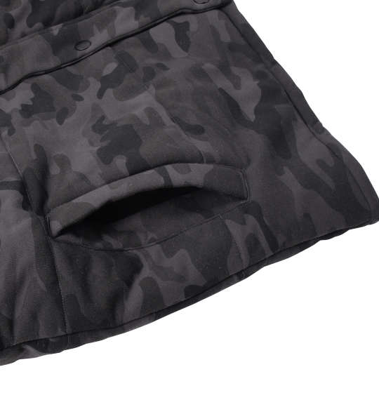 RIMASTER カモフラ柄中綿カットベスト ブラック系