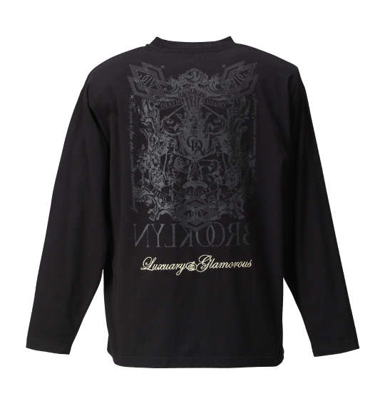 GLADIATE 刺繍+プリント長袖Tシャツ ブラック
