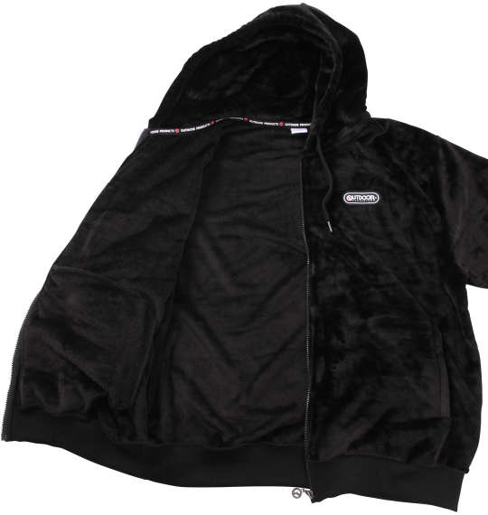 OUTDOOR PRODUCTS シルキーフリースフルジップパーカー ブラック