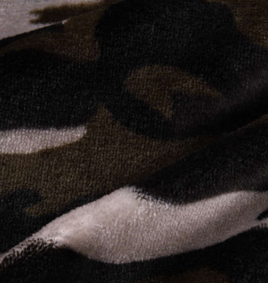 OUTDOOR PRODUCTS シルキーフリースフルジップパーカー グレー系カモフラ柄