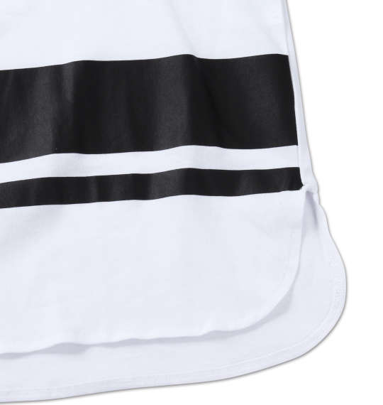 BEAUMERE ノースリーブパーカー+裾ラウンド半袖Tシャツ ブラック×ホワイト