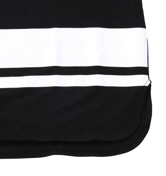 BEAUMERE ノースリーブパーカー+裾ラウンド半袖Tシャツ ブラック×ブラック