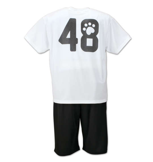 黒柴印和んこ堂 ハニカムメッシュ半袖Tシャツ+ハーフパンツ ホワイト×ブラック