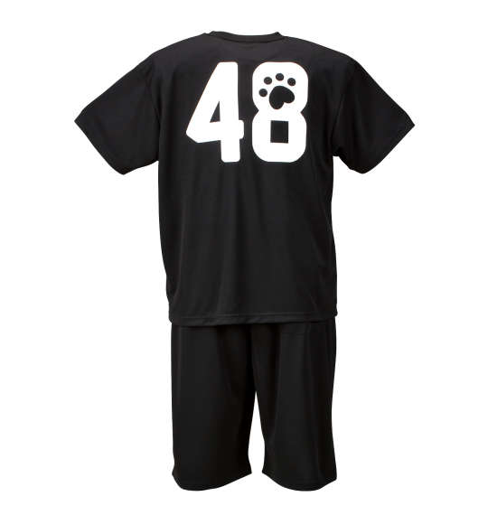 黒柴印和んこ堂 ハニカムメッシュ半袖Tシャツ+ハーフパンツ ブラック×ブラック