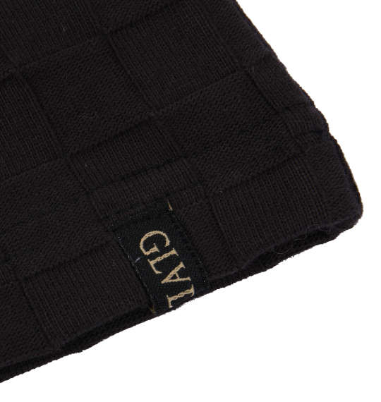 GLADIATE ブロックジャガード刺繍半袖ポロシャツ ブラック