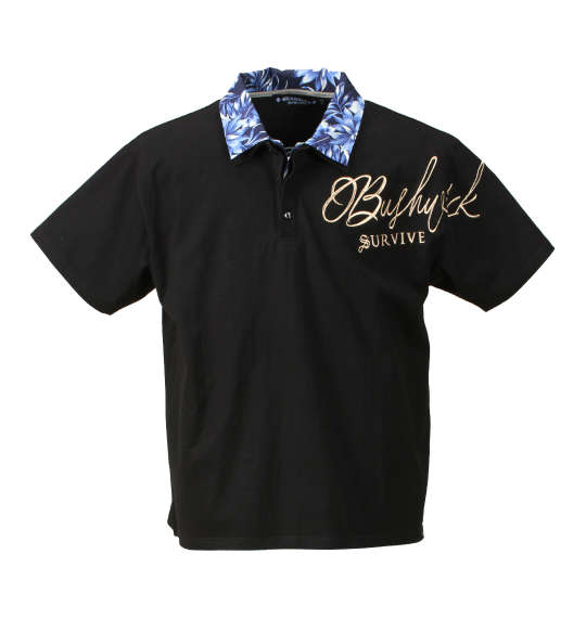 GLADIATE 刺繍+アップリケ二重衿半袖ポロシャツ ブラック