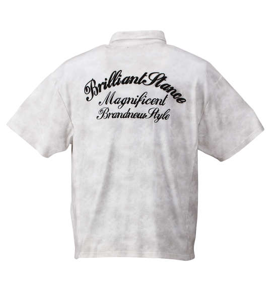 in the attic タイダイプリント半袖ポロシャツ オフホワイト×グレー