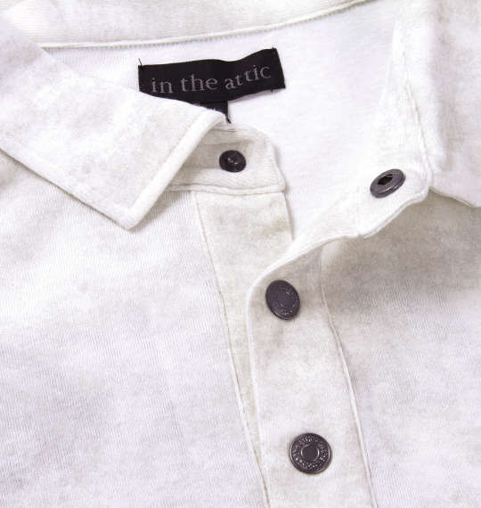 in the attic タイダイプリント半袖ポロシャツ オフホワイト×グレー