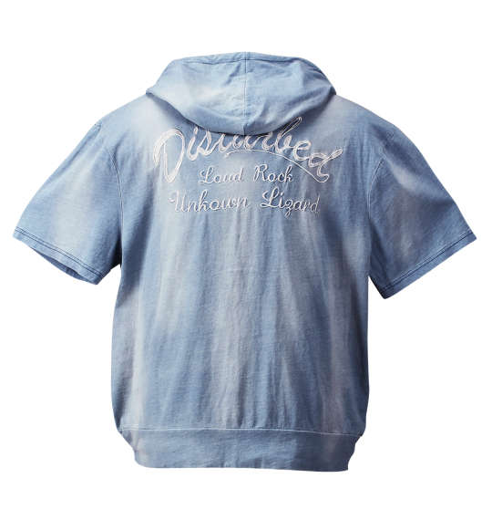 in the attic インディゴ天竺半袖フルジップパーカー サックス