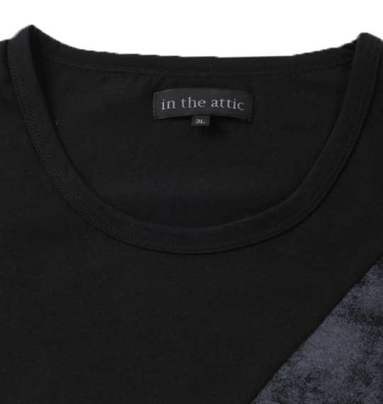in the attic 斜め切替長袖Tシャツ ブラック