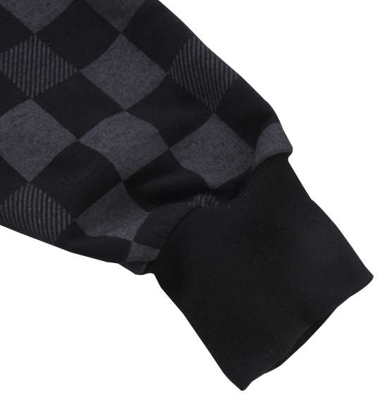 RIMASTER チェッカー総柄フルジップパーカー+半袖Tシャツ ブラック×ホワイト