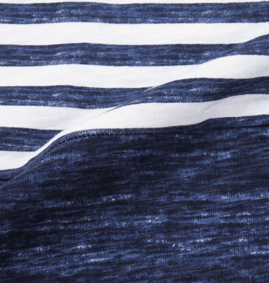 Timely Warning スラブ天竺パネルボーダー半袖ポロシャツ オフホワイト