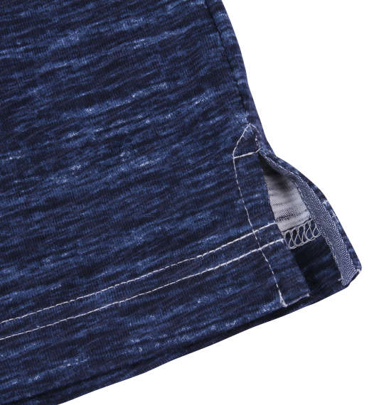 Timely Warning スラブ天竺パネルボーダー半袖ポロシャツ サックス