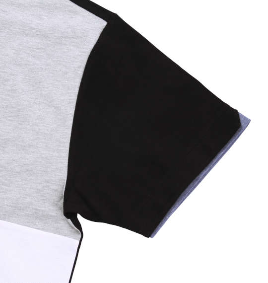 Timely Warning 鹿の子BOX切替半袖ポロシャツ ブラック