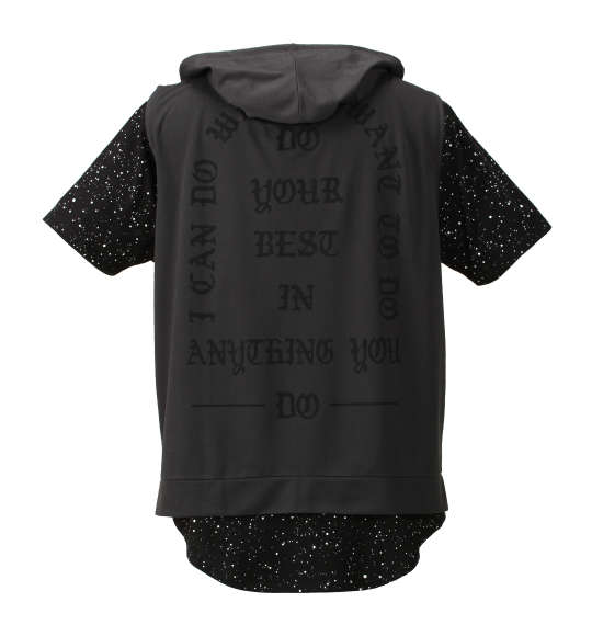 RIMASTER ノースリーブパーカー+半袖Tシャツ チャコール×ブラック