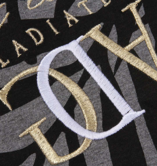 GLADIATE リーフ総柄半袖Tシャツ ブラック