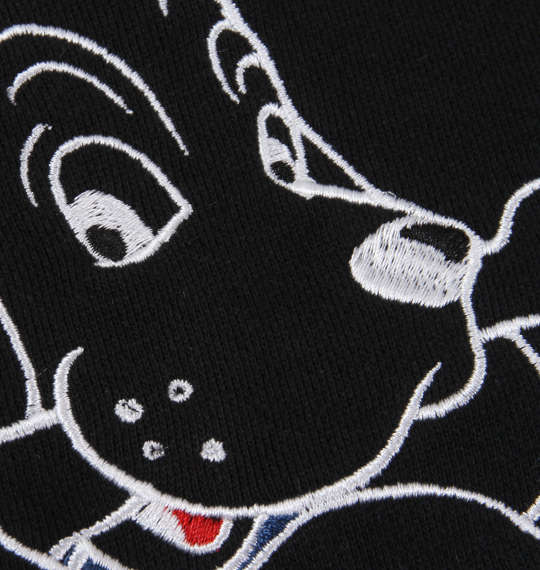 GALFY アップリケ刺繍クルートレーナー ブラック