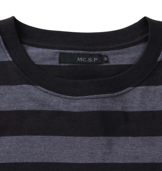 Mc.S.P 長袖ボーダーTシャツ ブラック×チャコール